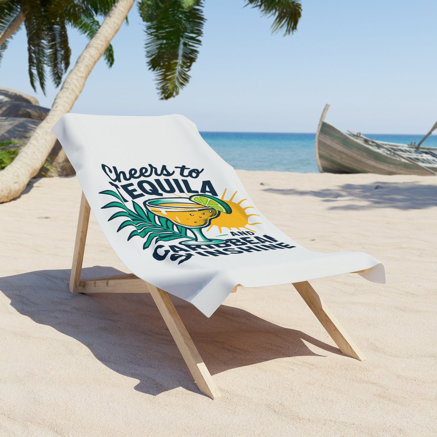 Beach Towel - Cheers to Tequila and Caribbean Sunshine