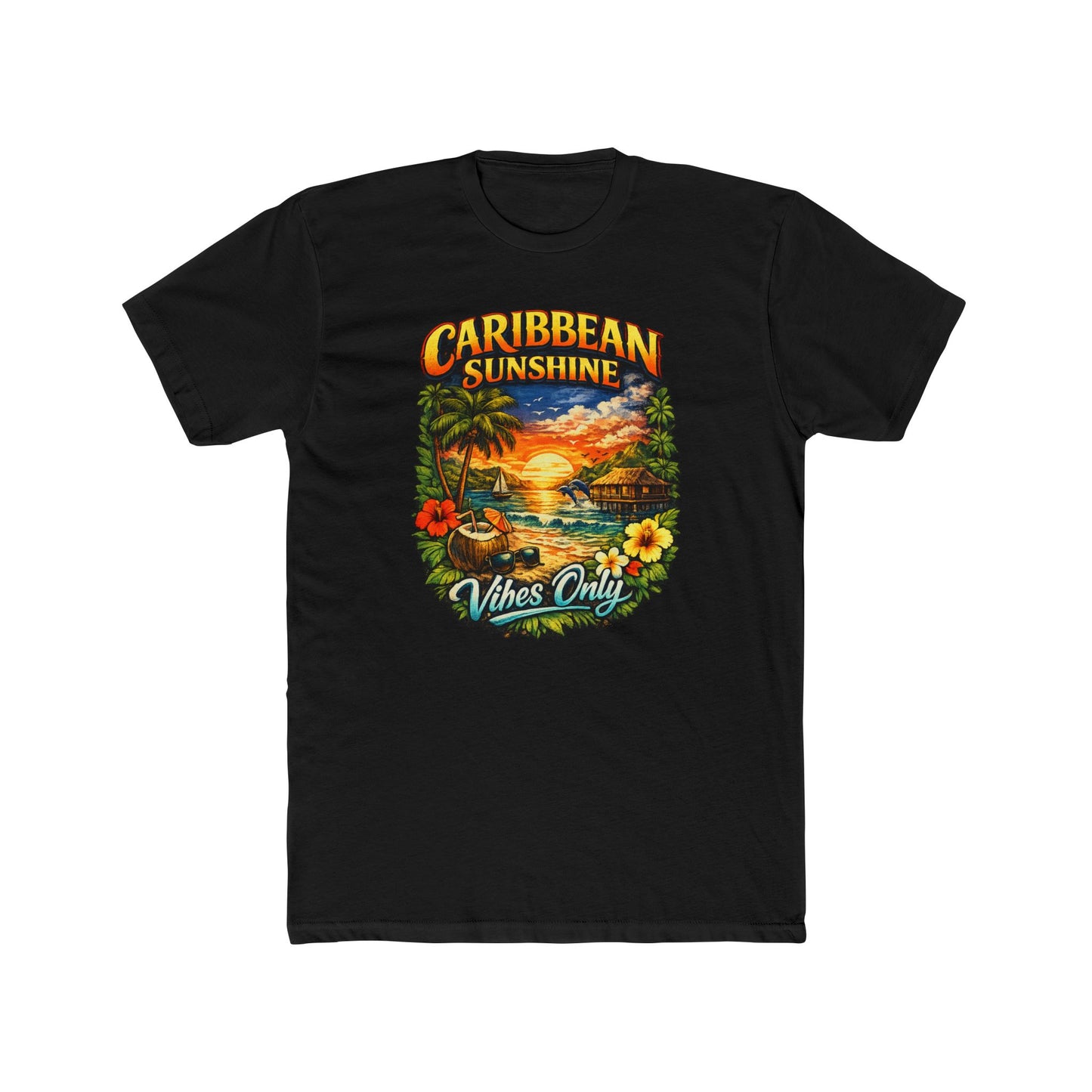 Unisex Cotton Crew Tee - Caribbean Sunshine Vibes Only