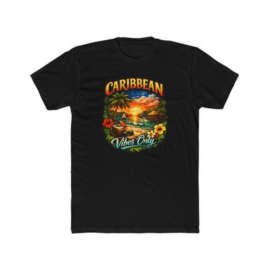 Unisex Cotton Crew Tee - Caribbean Sunshine Vibes Only T-Shirt