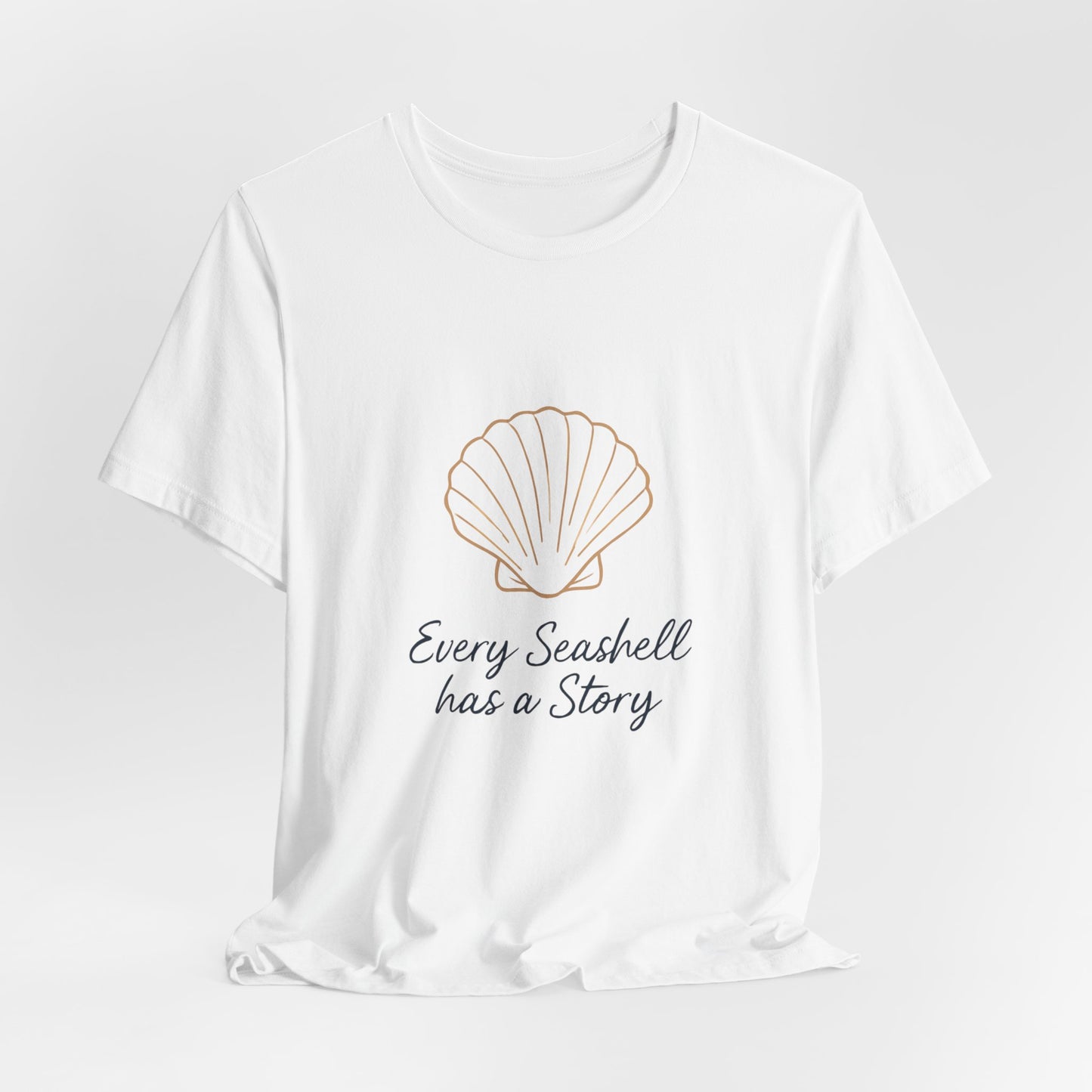 Seashell Tee – "Every Seashell Has a Story" Casual Beach T-Shirt