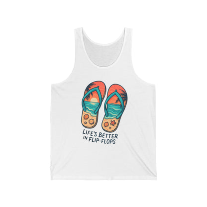 Unisex Jersey Tank - Life is Better in Flip Flops