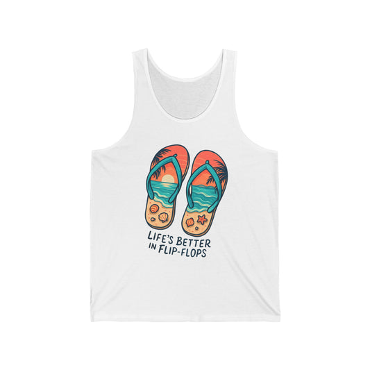Unisex Jersey Tank - Life is Better in Flip Flops