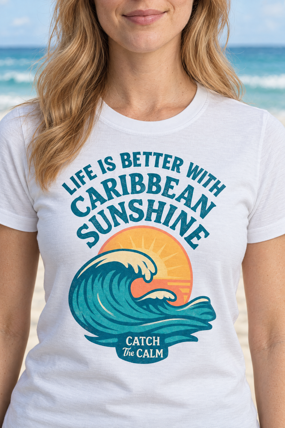 Life Is Better With Caribbean Sunshine Unisex Softstyle T-Shirt  - A Gildan Softstyle 6400 Tee