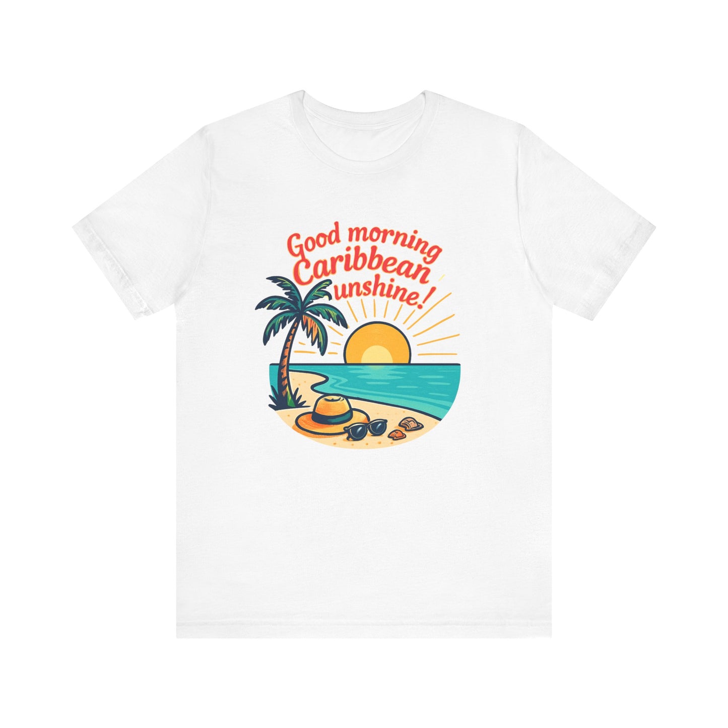 Caribbean Sunshine Tee — "Good Morning Caribbean Sunshine!" Beach Graphic T-Shirt